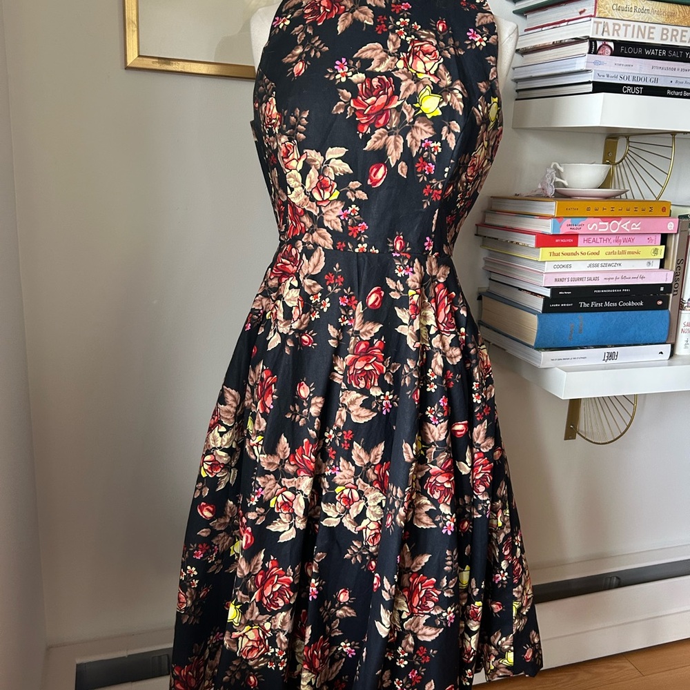 Floral Dress - Black and Red